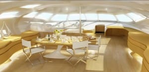 Superyachten Adastra, interiör huvuddäck
