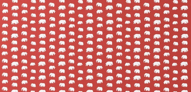 Svenskt Tenn_Wallpaper_Elefant_red