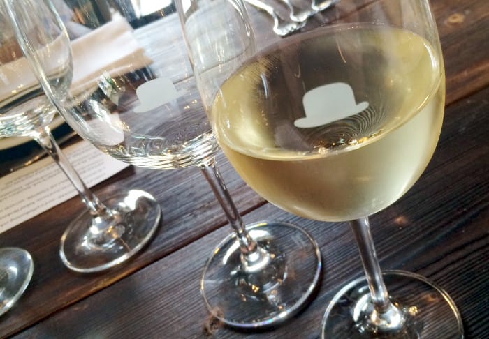 Mister French_glas med hatt etsning