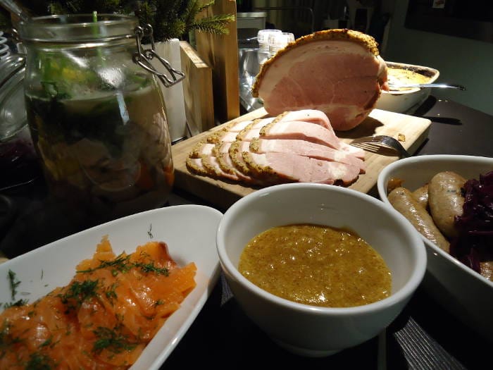 Julbord skinka och gravlax
