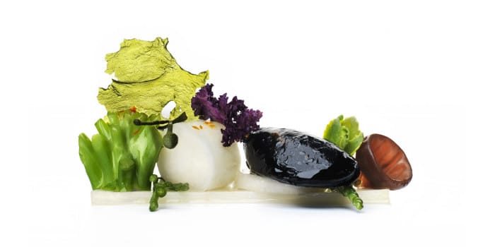 Bocuse d'Or 2015 Sallad med blåmussla-vit sparris-broccoli & havsblad_Myllymäki_700