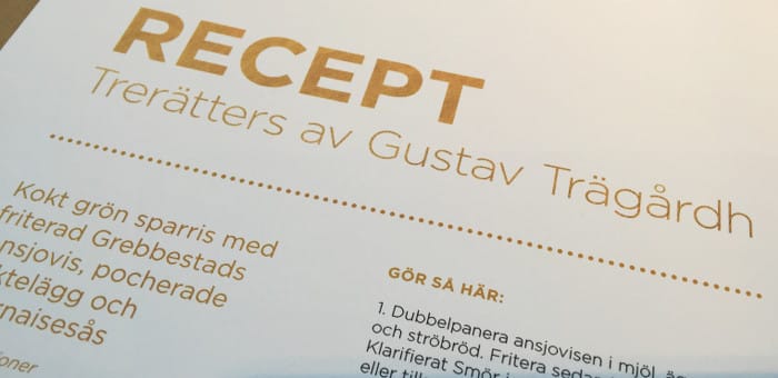 Recept Gustav Trägårdh