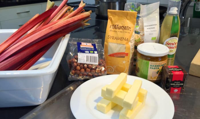 Ingredienser_rabarberdessert Gustav Trägårdh