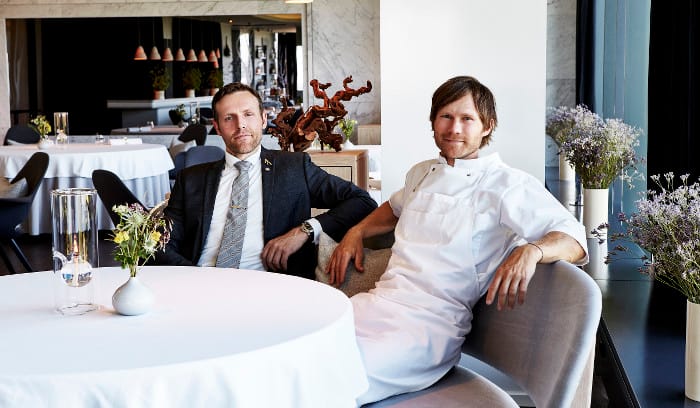 Guide Michelin Nordic Guide 2016_Geranium 19-Søren Ledet - Wine & Restaurant Director, Co-owner(left) Rasmus Kofoed, Head Chef, Co-owner (right)_Claes Bech Poulsen